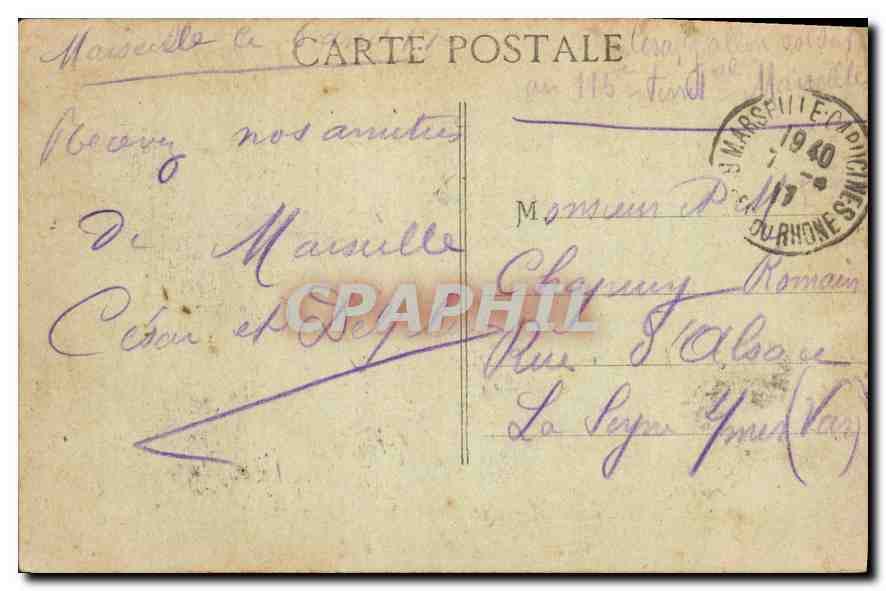 CPA Un coup de mistral a Marseille  — Rückseite