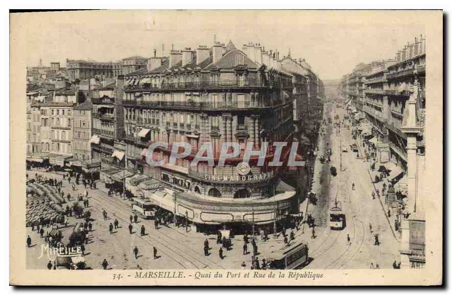 Marseille - Quai du Port et Rue de la République — Cinématographique — Éditions Mireille