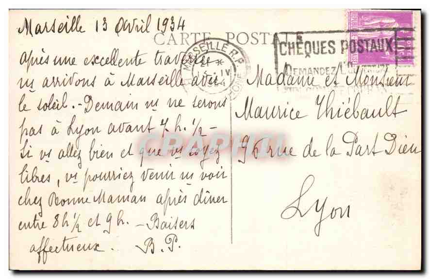 CPA Marseille Le Fort St Jean et la Cathedrale  — Verso