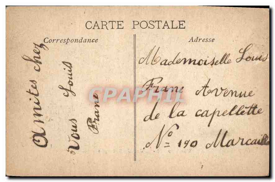 CPA Marseille L'Arc de Triomphe  — Verso