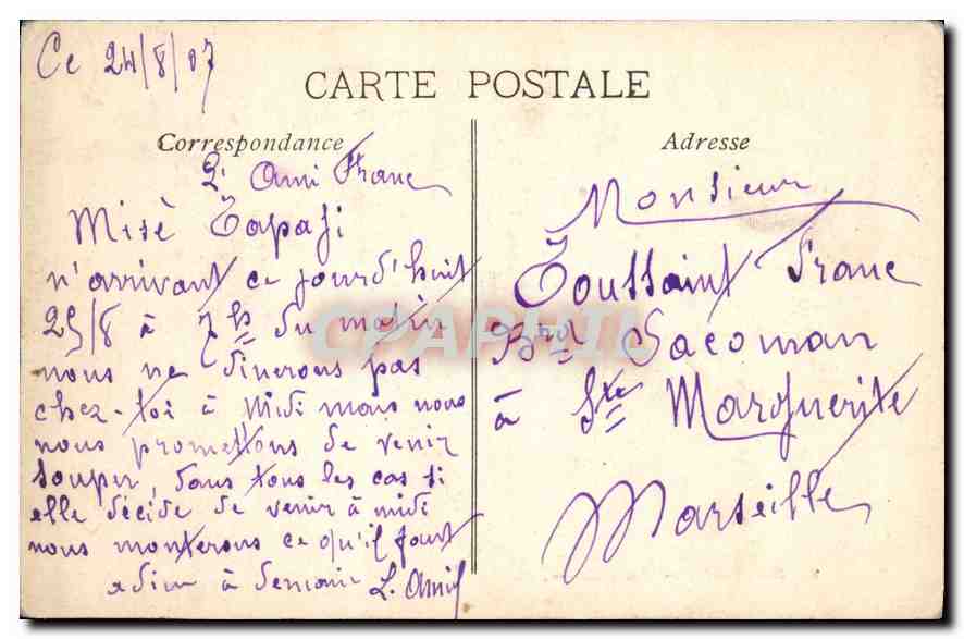 CPA Marseille les Docks  — Verso