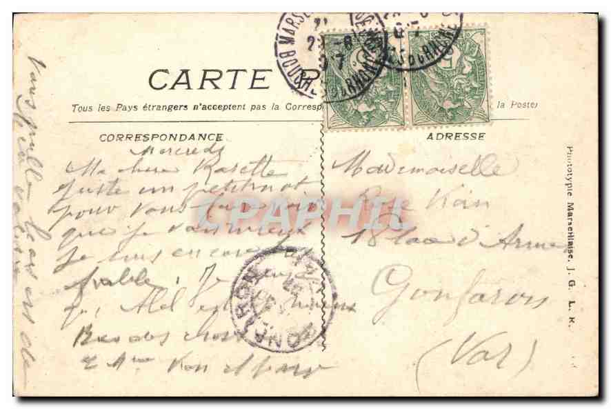 CPA Marseille Le Fort St Jean et la Cathedrale  — Rückseite