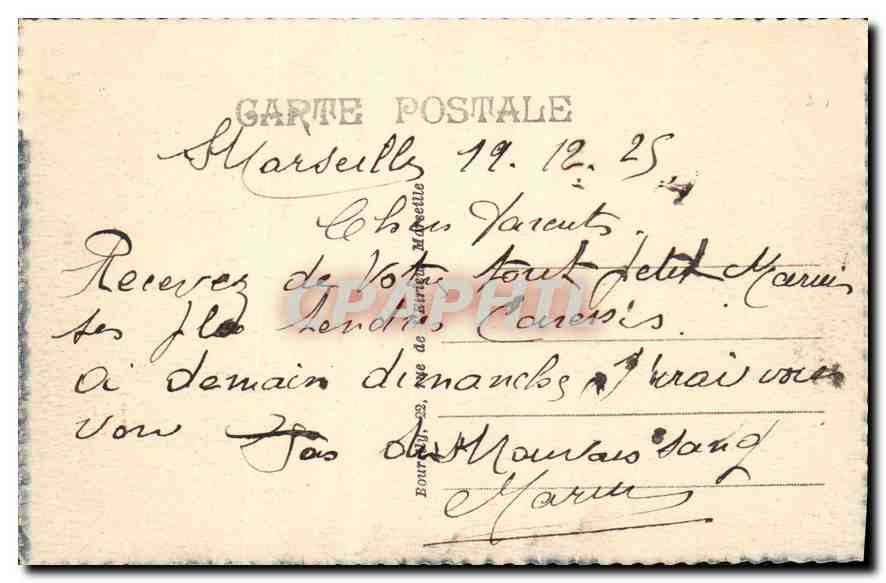 CPA Marseille Rue de la Republique  — Verso