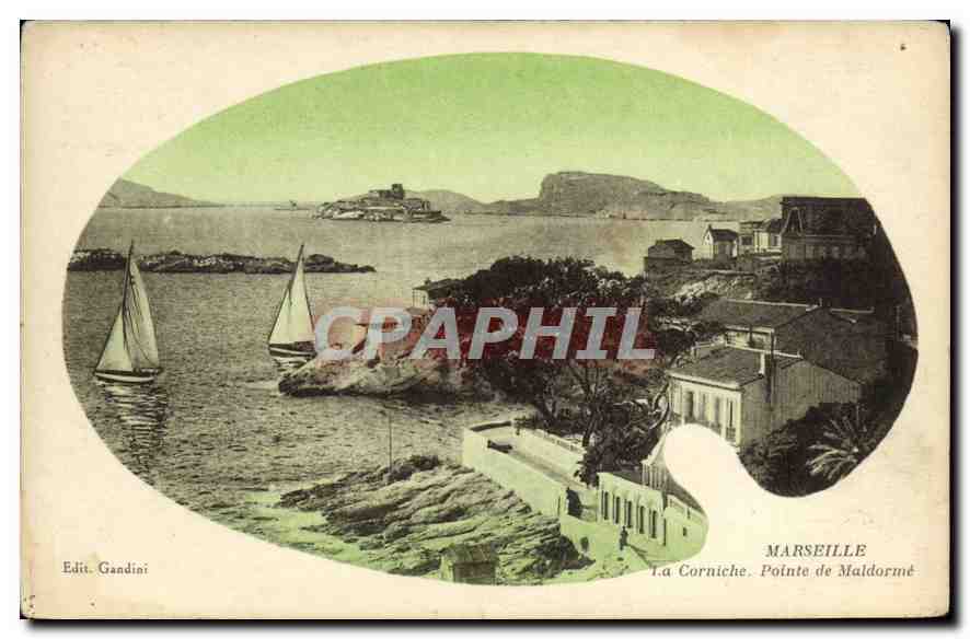 CPA Marseille La Corniche pointe de Maldorme 
