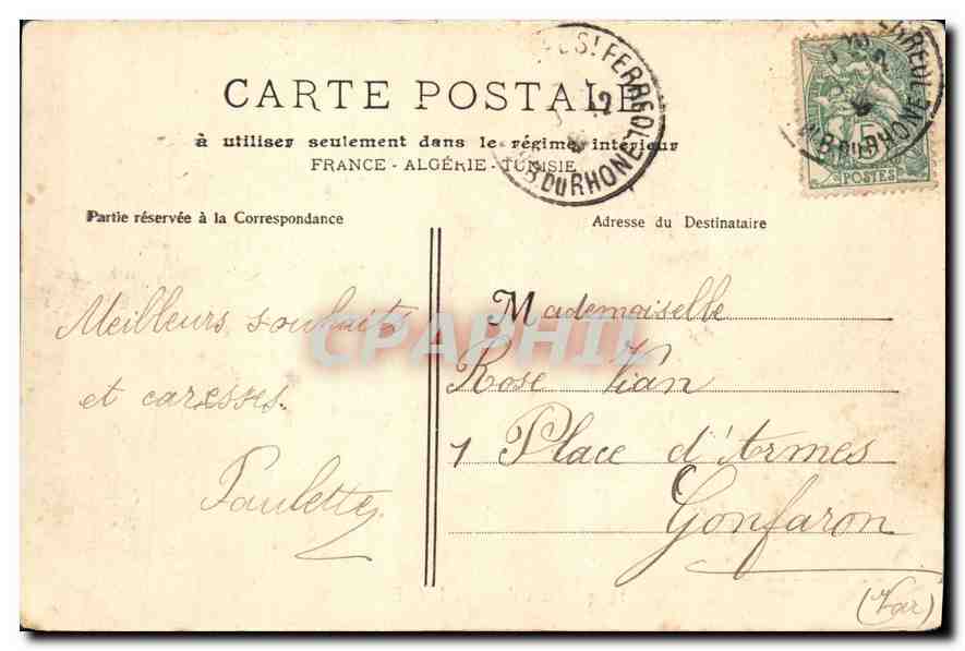 CPA Marseille La Jetee Promenade  — Verso