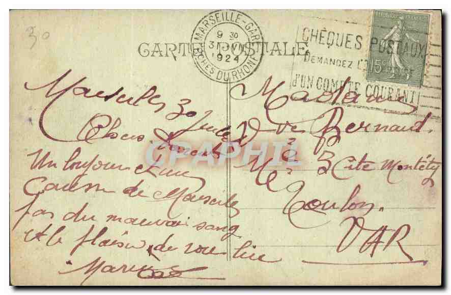 CPA Marseille La Cathedrale  — Rückseite