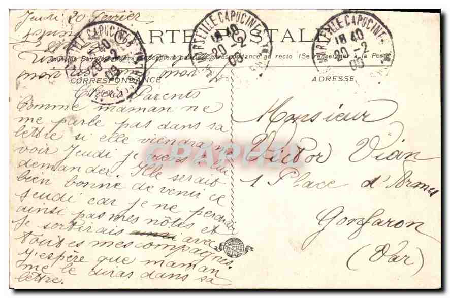 CPA Marseille le Chateau d'If  — Rückseite