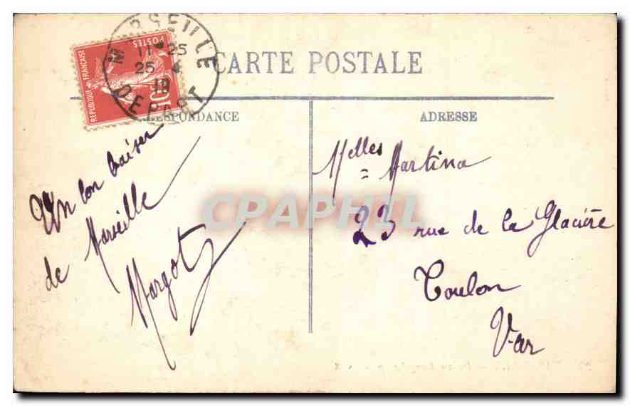 CPA Marseille Palais Longchamp  — Verso