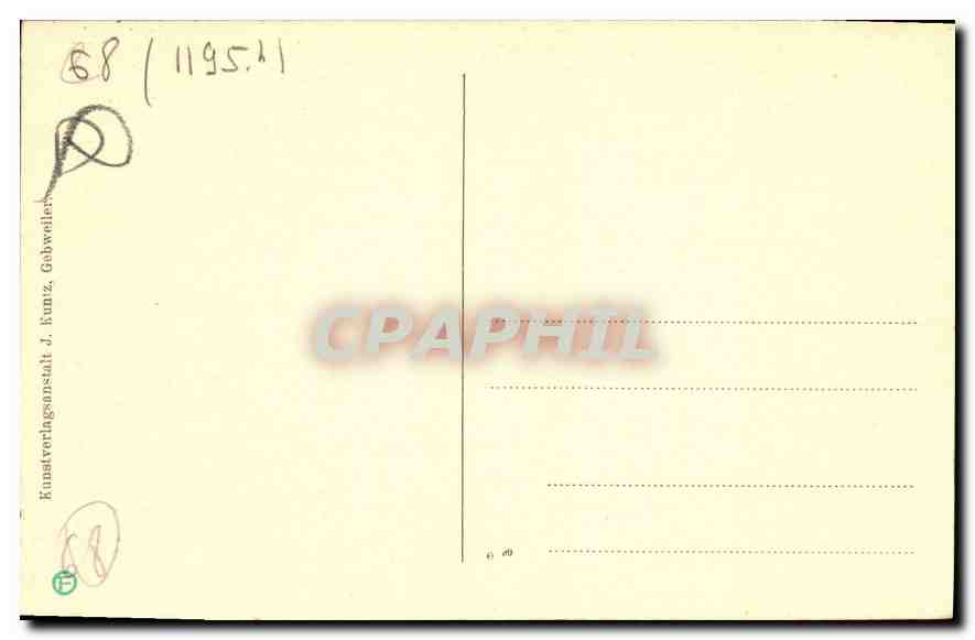 Reichenweier — Torpartie — Kunstverlagsanstalt J. Kunz, Gebweiler — Reverso
