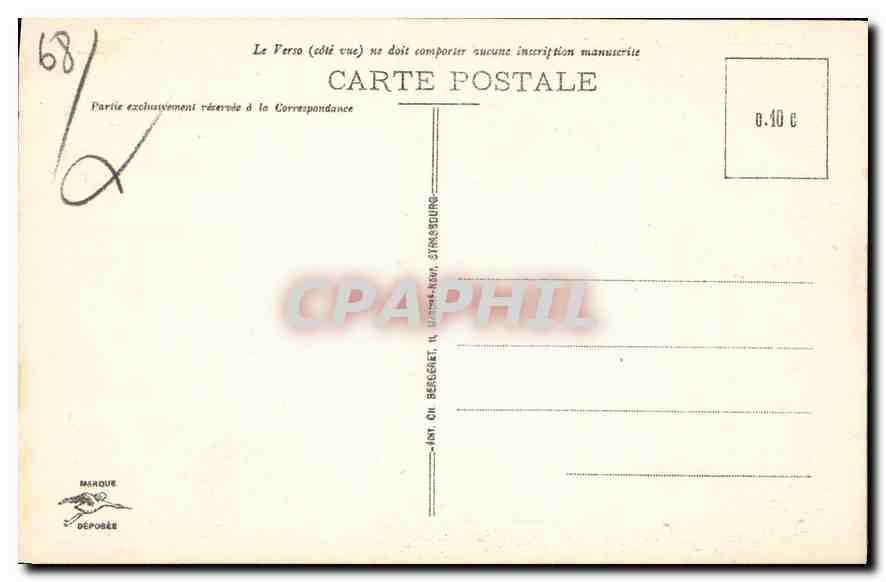 Riquewihr - Die Hohe Pforte — Verlag Bergeret, Straßburg, Nr. 7 — Rückseite