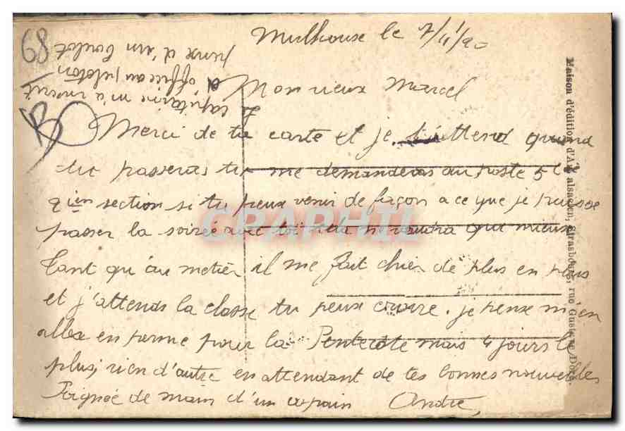 Mulhouse (Haut-Rhin) — Entrée du jardin zoologique — éditeur non identifié — Verso