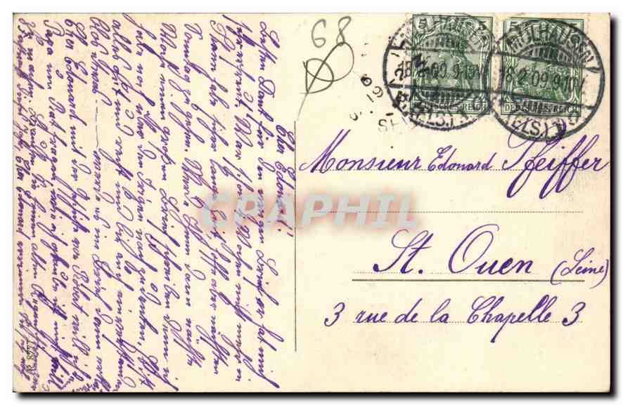 CPA Mulhouse La Bourse  — Rückseite