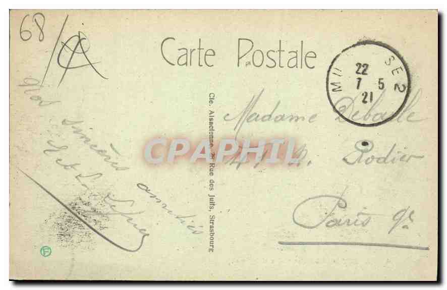 Mulhouse - L'Hôtel des Postes et le Canal — C.A.P. — Rückseite