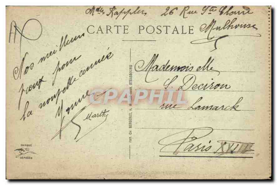 Mulhouse - Le Bollwerk — éditeur : Maxque, Strasbourg — Verso