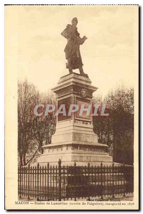 Macon — Statue de Lamartine (œuvre de Fauguière), inaugurée en 1878