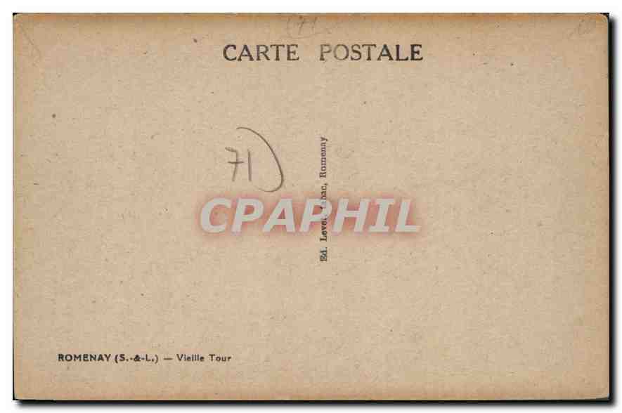 CPA Romenay S & L Vieille Tour  — Verso