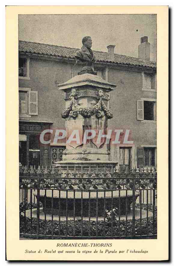 Romanèche-Thorins — Statue de Roclet qui sauva la vigne de la phtalale par l'échaudage — A. Cottillon