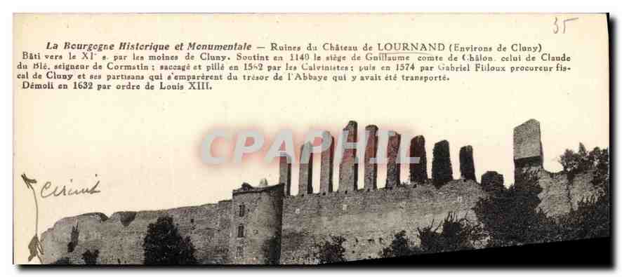 CPA La Bourgogne Historique et Monumentale Ruines du château de Lournand 