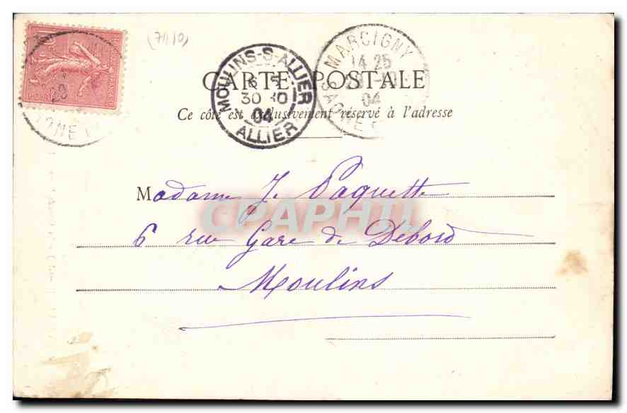 CPA Anzy le Duc S et L La Grande Porte de l'Eglise  — Verso