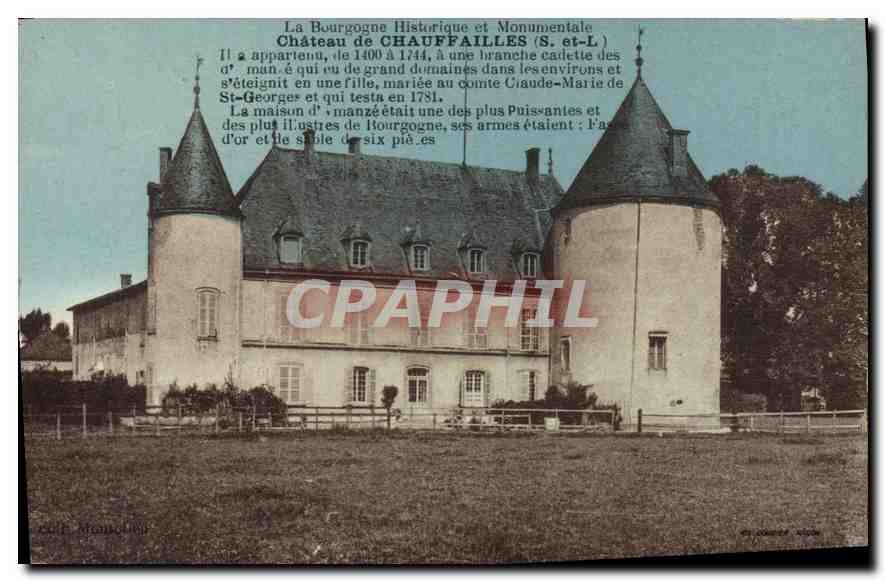 Château de Chauffailles (S.-et-L.) — Bourgogne Historique et Monumentale — Éditeur : M. Monod