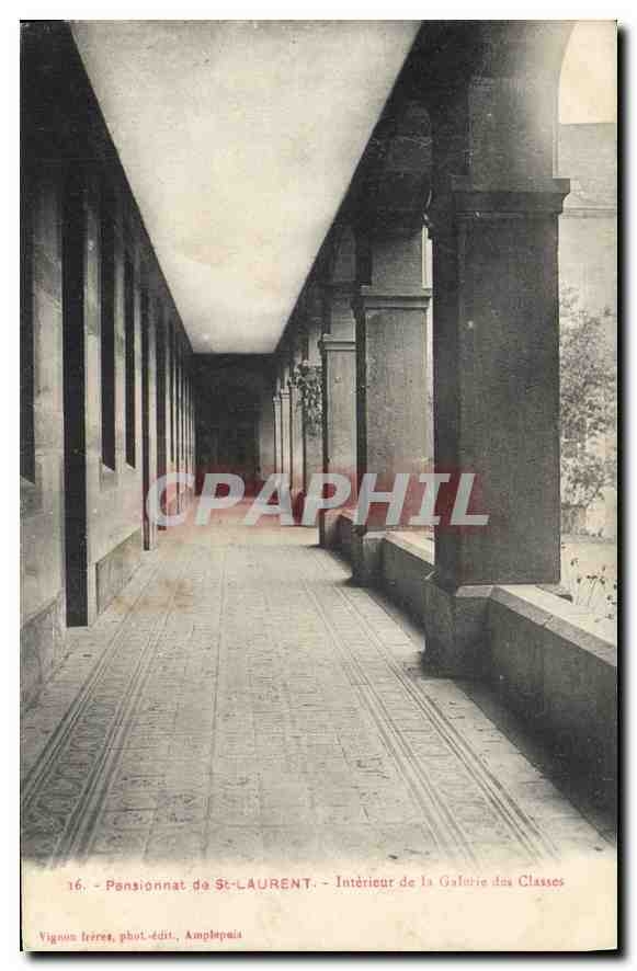 Pensionnat de St-LAURENT — Intérieur de la Galerie des Classes — Vignons frères, phot.-édit., Amplepuis
