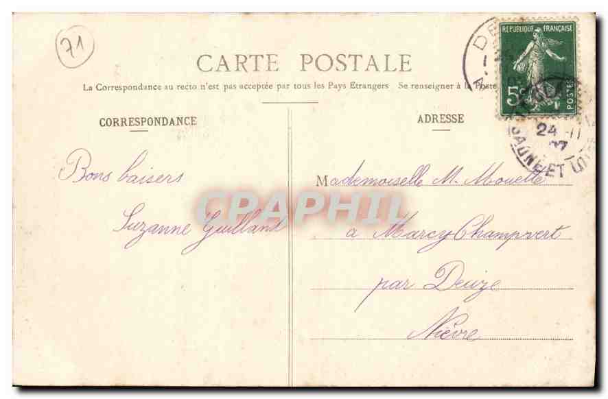 Pensionnat de St-LAURENT — Intérieur de la Galerie des Classes — Vignons frères, phot.-édit., Amplepuis — Rückseite