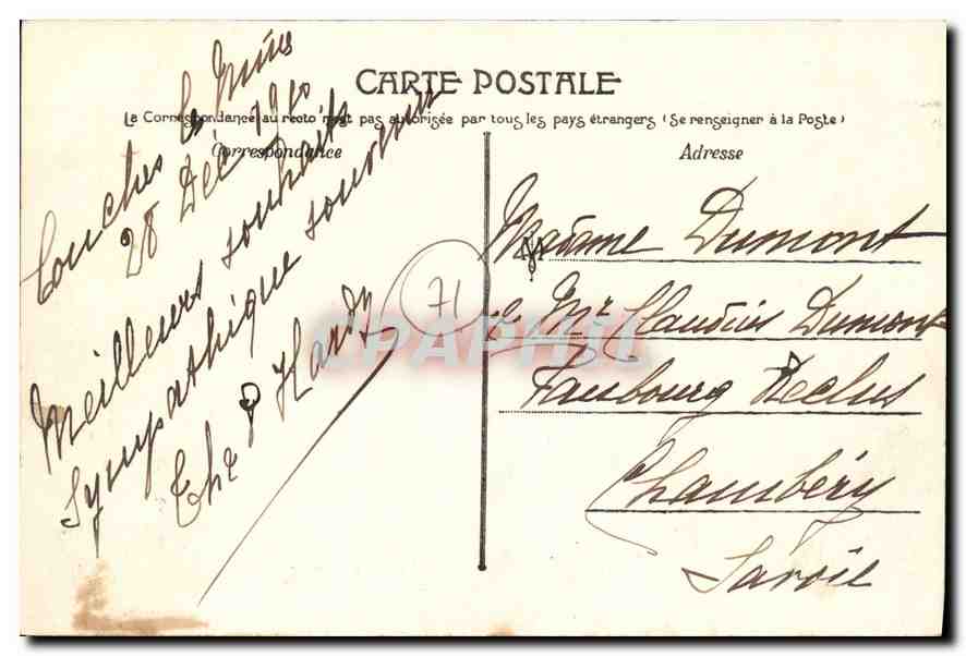 CPA Dracy les Couches Le Chateau  — Verso