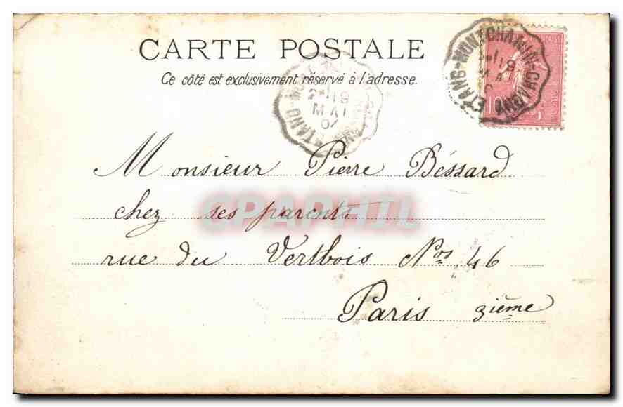 Château de Sommant (Ivernay-l'Exégue) — Collection des Châteaux de Bourgogne — Phototypie Bourgeois Frères, Chalon s/S — Rückseite