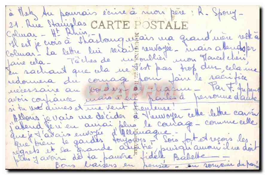 Château de Saint-Aubin-sur-Loire — vue du parc — éditeur anonyme, n° de série 8 et L — Verso