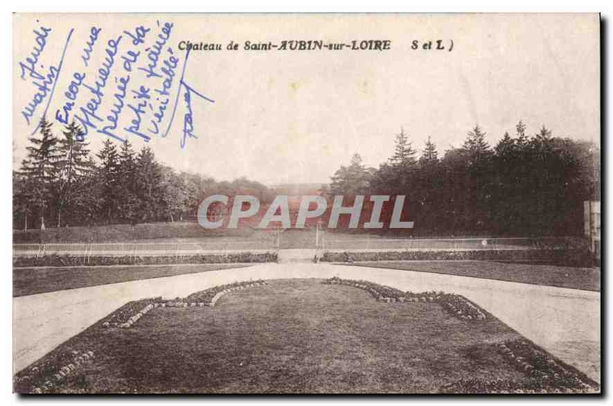 Château de Saint-AUBIN-sur-LOIRE — vue du parc — éditeur non identifié, n° de série non visible