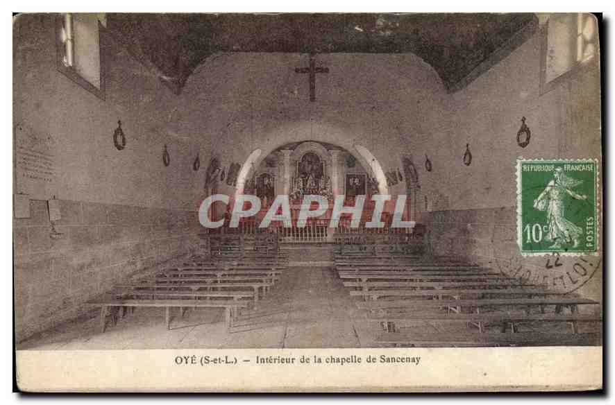 CPA Oye S et L Interieur de la Chapelle de Sancenay 