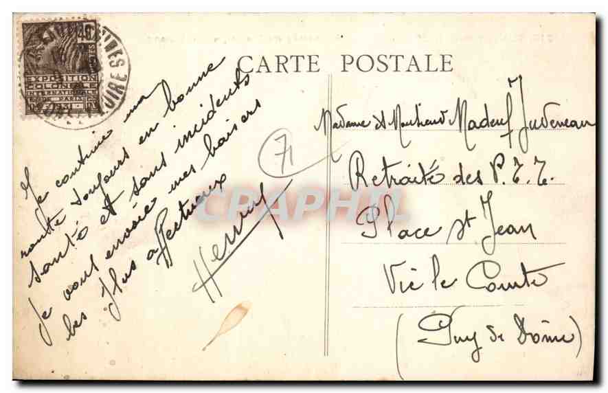 CPA Blanzy les Mines S et L Le Chateau du Plessis vu de l'etang — Rückseite
