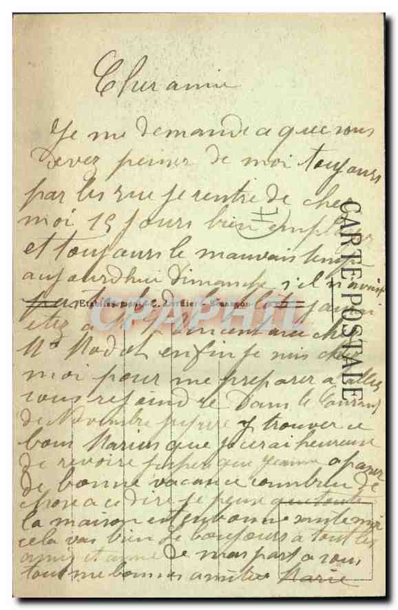 CPA Blanzy les Mines S et L Le Chateau du Plessi Plessis — Verso
