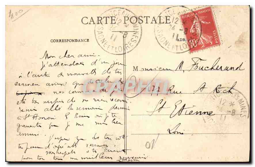 Blanzy - Château du Plessis - Les Terrasses — éditeur A. de la Fontaine, n° 71 — Reverso