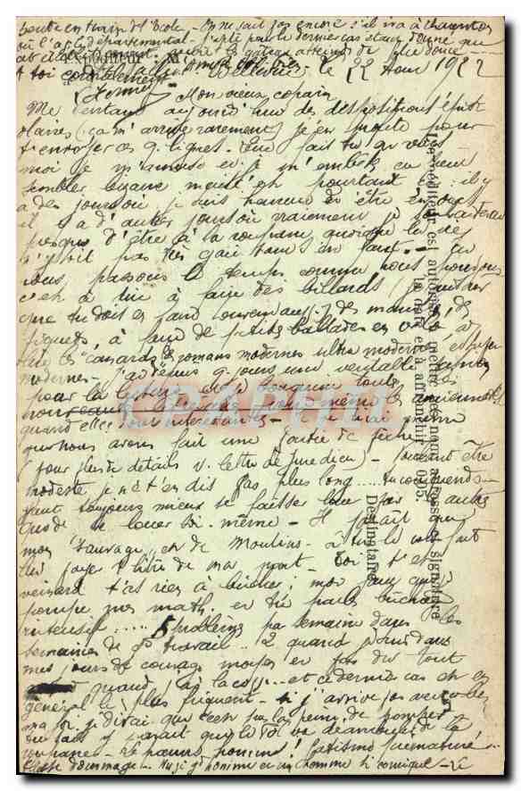 CPA Blanzy Le Chateau du Plessy  — Verso