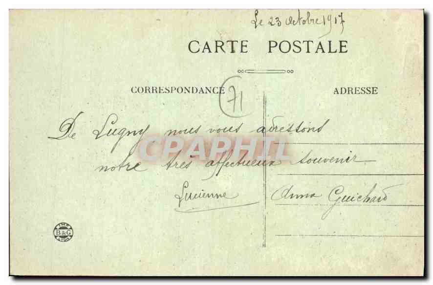 CPA Lugny Saone et Loire Vue generale  — Verso