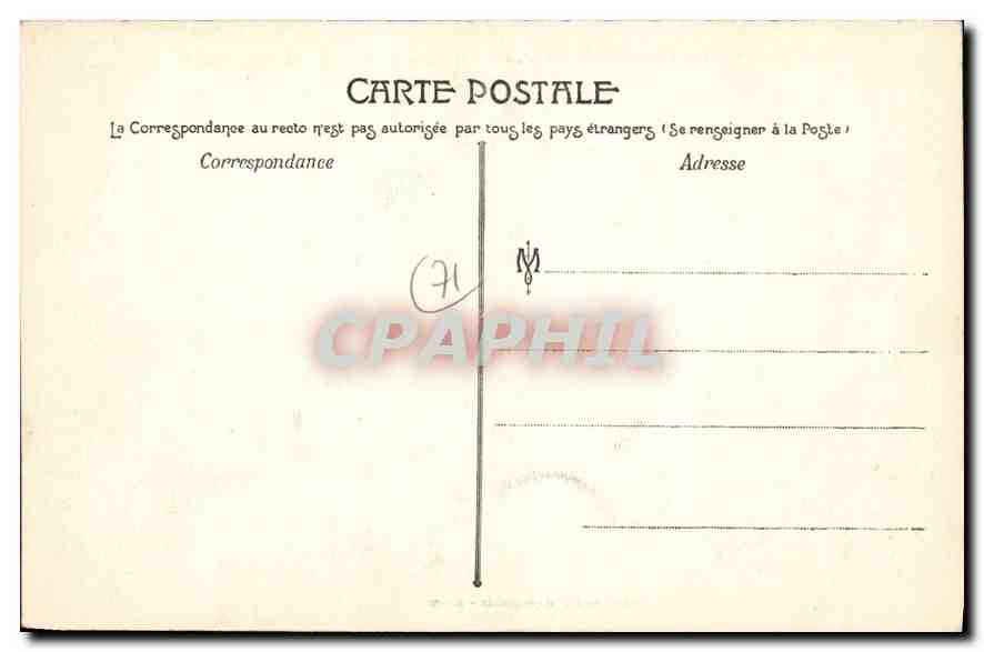 Environs d'Autun — Château de Monthelton, autrefois résidence de sainte Chantal (crayon de 1820) — Phototype J. Cogueugniet - Autun — Reverso
