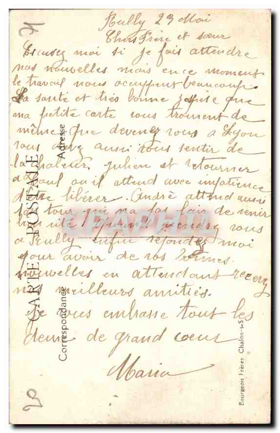 CPA Rully et les d'Agneux  — Rückseite