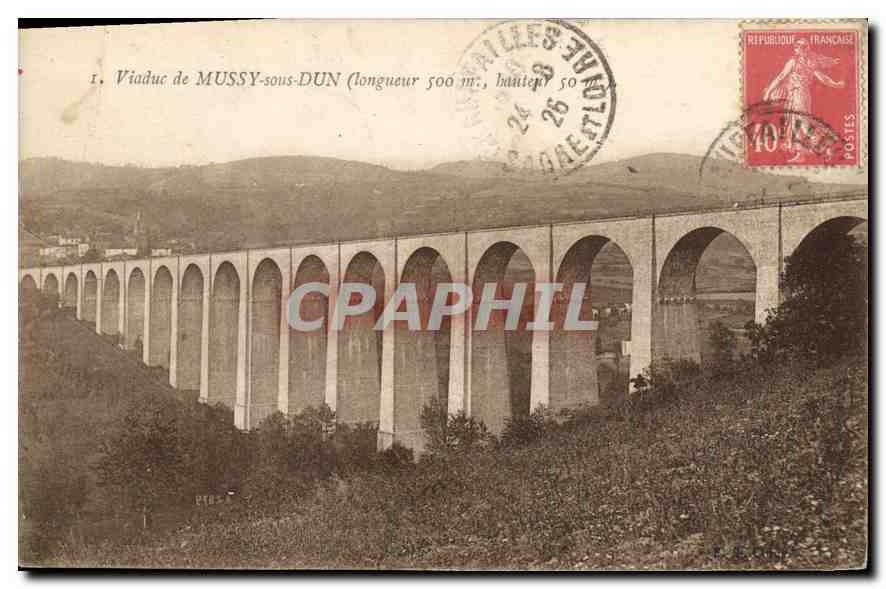 CPA Viaduc de Mussy sous DUN longueur 500 m hauteur 50 m 
