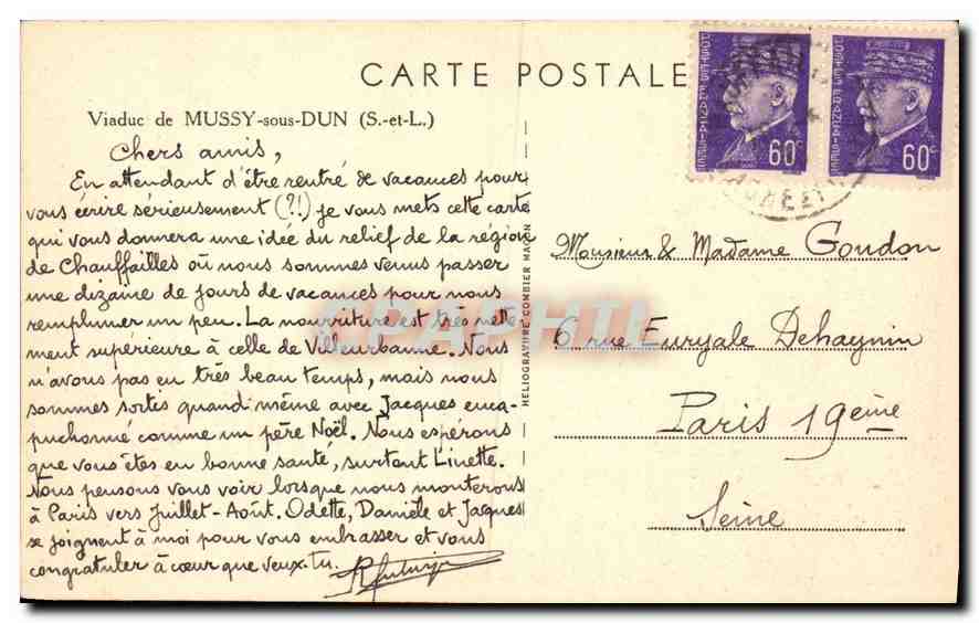 CPA Viaduc de Mussy sous Dun S et L  — Rückseite