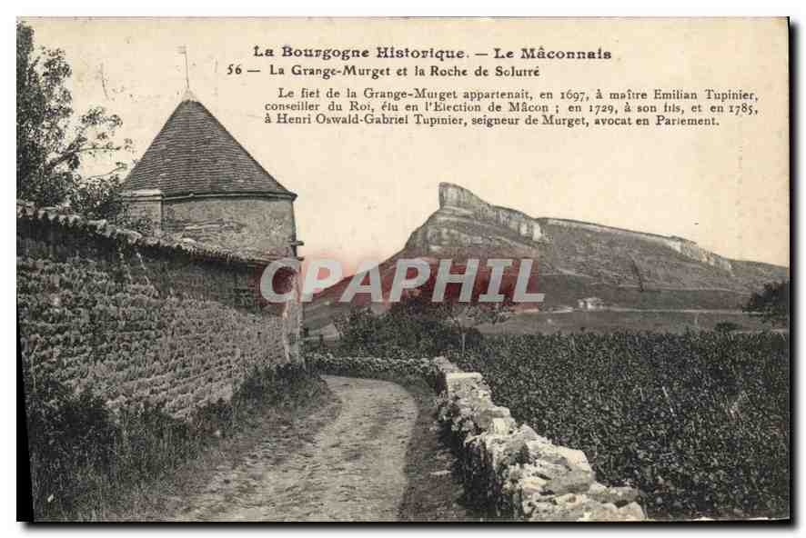 CPA La Bourgogne Historique Le Maconnais La Grange Murget et la Roche de Solutre 