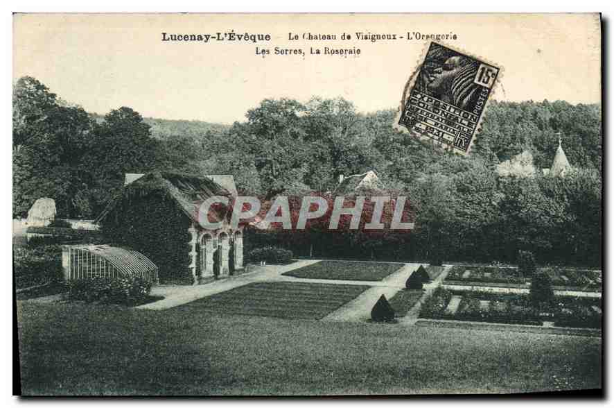 Lucenay-L'Évêque — Le Château de Visaigneux - L'Orangerie, Les Sorres, La Roseraie