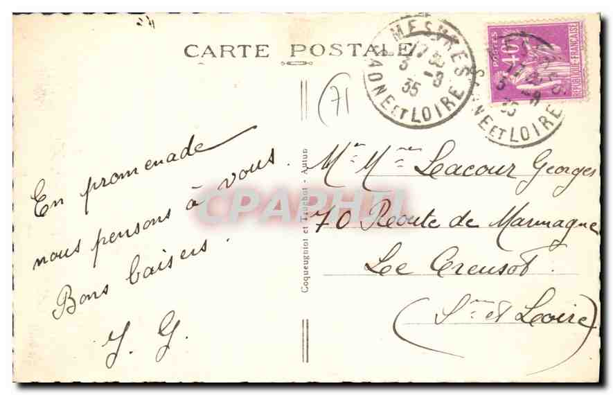 CPA En Morvan Uchon Vue generale et rocher du Carnaval  — Verso
