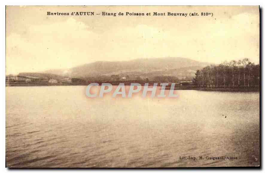CPA Environs d'Autun Etang de Poisson et Mont Beuvray 