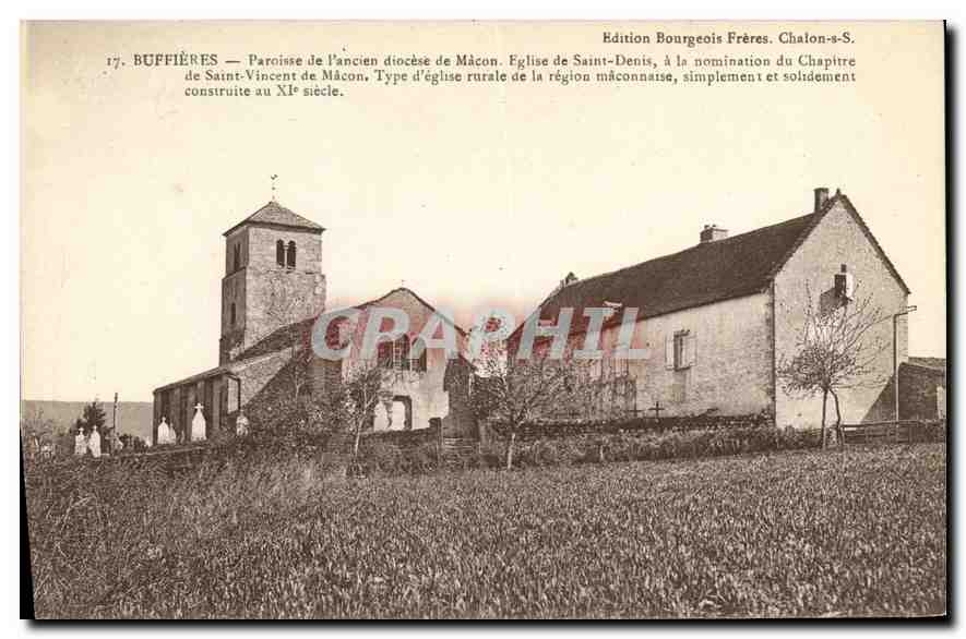 Buffières — Église Saint-Denis — Édition Bourgeois Frères, Chalon-sur-Saône