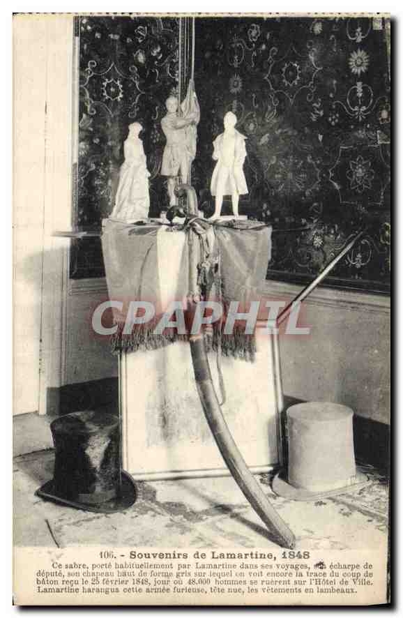 Souverains de Lamartine, 1848 — Sabre, écharpe et chapeau de député — L. Forestier, phot.édit.