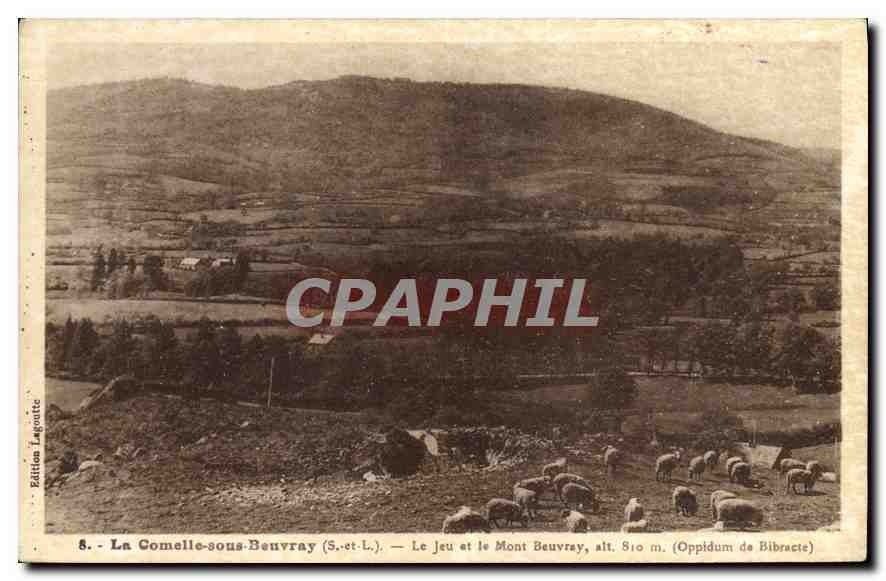 CPA La Comelle sous Beuvray S et L Le jeu et le Mont Beuvray 