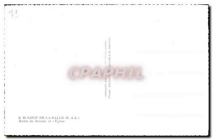 Saint-Loup-de-La-Salle — Route de Beaune et l'Église — Imp. CPAPHIL — Rückseite