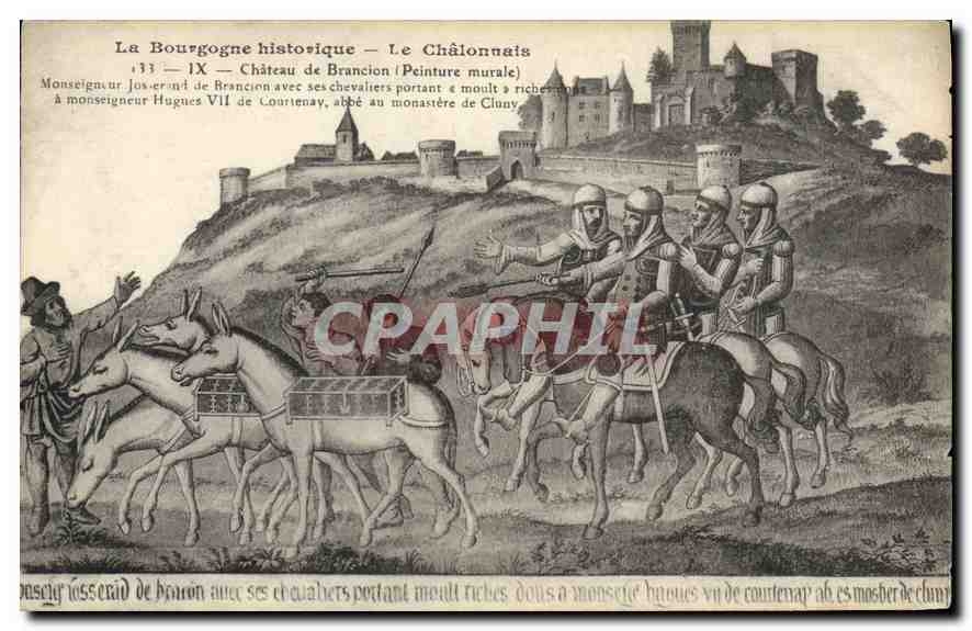 La Bourgogne historique — Le Châlonnais — Château de Brancion — Peinture murale