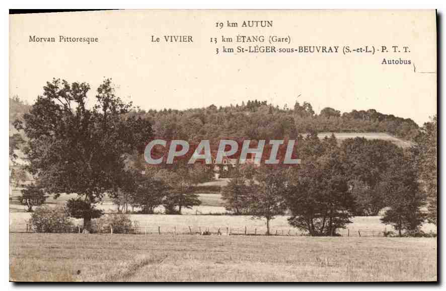 CPA Morvan Pittoresque Le Vivier Etang St Leger sous Beuvray
